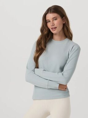 Vuori Long Sleeve Waffle Top - Light Blue